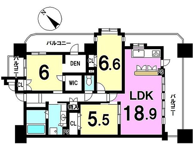 ライオンズシティ鳥居松(3LDK) 6階の間取り図