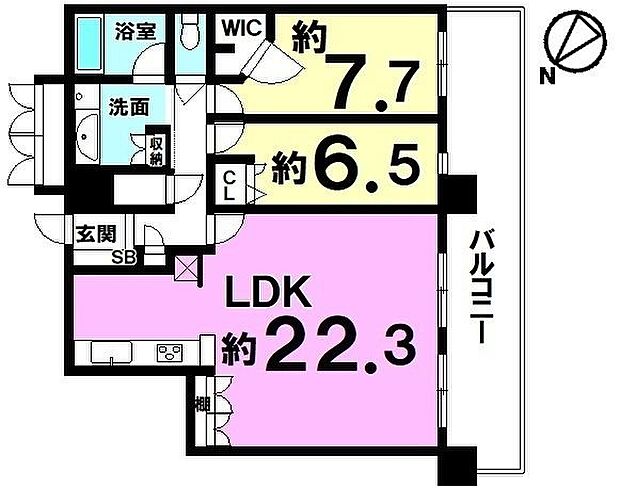 Ｄ’グラフォート沖縄タワー(2LDK) 13階の間取り図