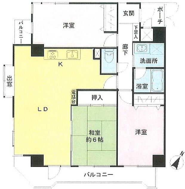 クリオ藤沢弐番館(3LDK) 4階の間取り図