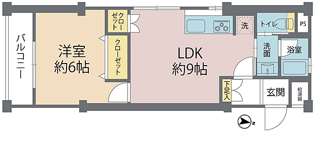 西大井コーポラス(1LDK) 7階の間取り図