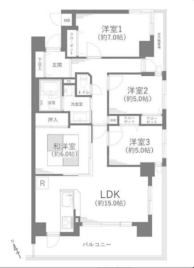 ロータリーパレス東松山箭弓町(4LDK) 2階の間取り図