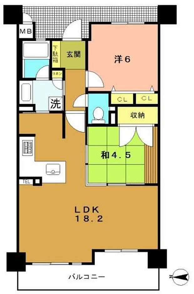 プレサンスロジェ京都二条(2LDK) 6階の間取り図