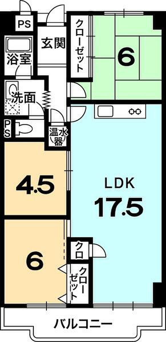 ユニ宇治川マンション3号館(3LDK) 5階の内観