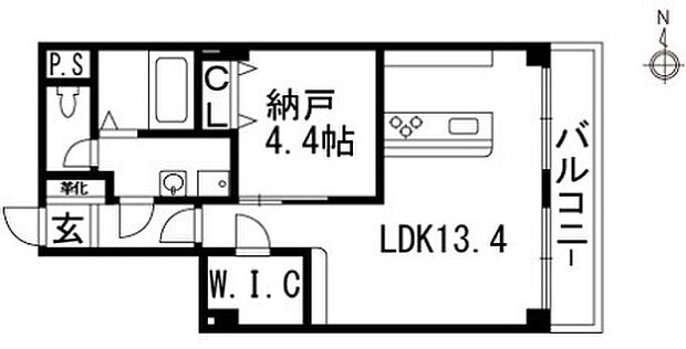 ライオンズマンション四条大宮(1LDK) 7階の内観