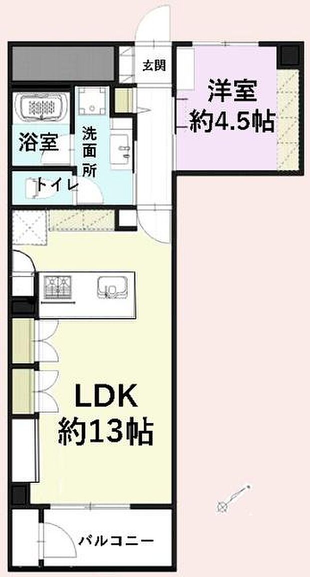 東建検見川マンションＡ棟(1LDK) 2階の内観