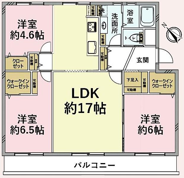 検見川ガーデンハイツ3(3LDK) 4階の内観