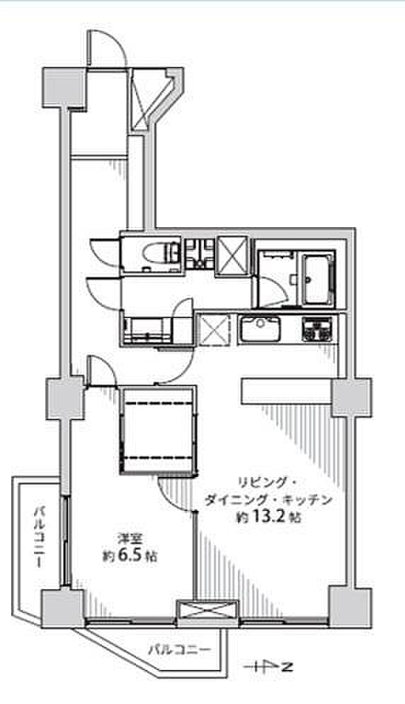 ダイアパレス武蔵小杉(1LDK) 3階の間取り図