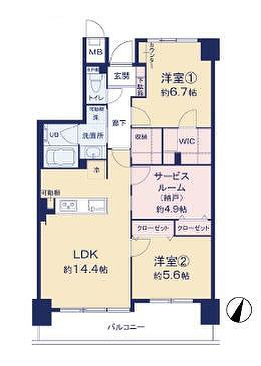 マイキャッスル青梅(2SLDK) 3階の間取り図