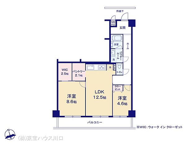 イトーピア草加マンション(2LDK) 5階の間取り図