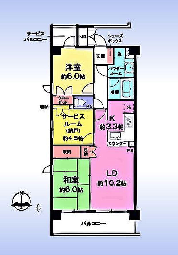 コスモフェスタ戸田(2SLDK) 2階の間取り図