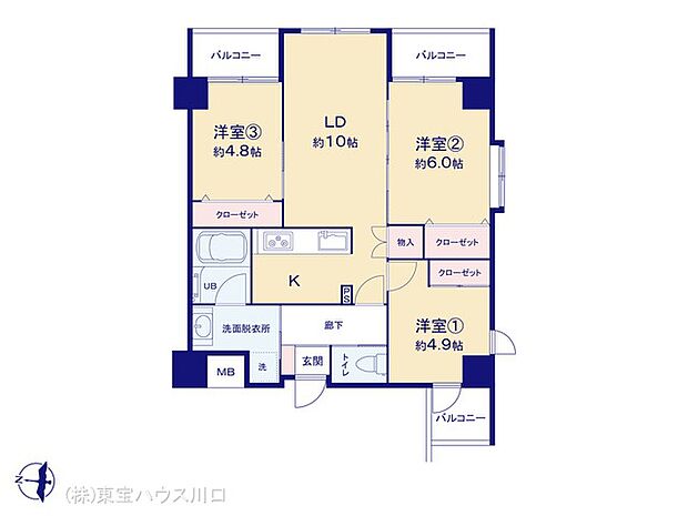 コンフォラス西新井(3LDK) 4階の間取り図