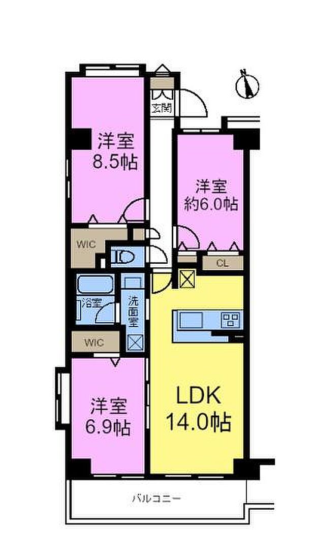 セレナハイム千葉椿森(3LDK) 5階の間取り図