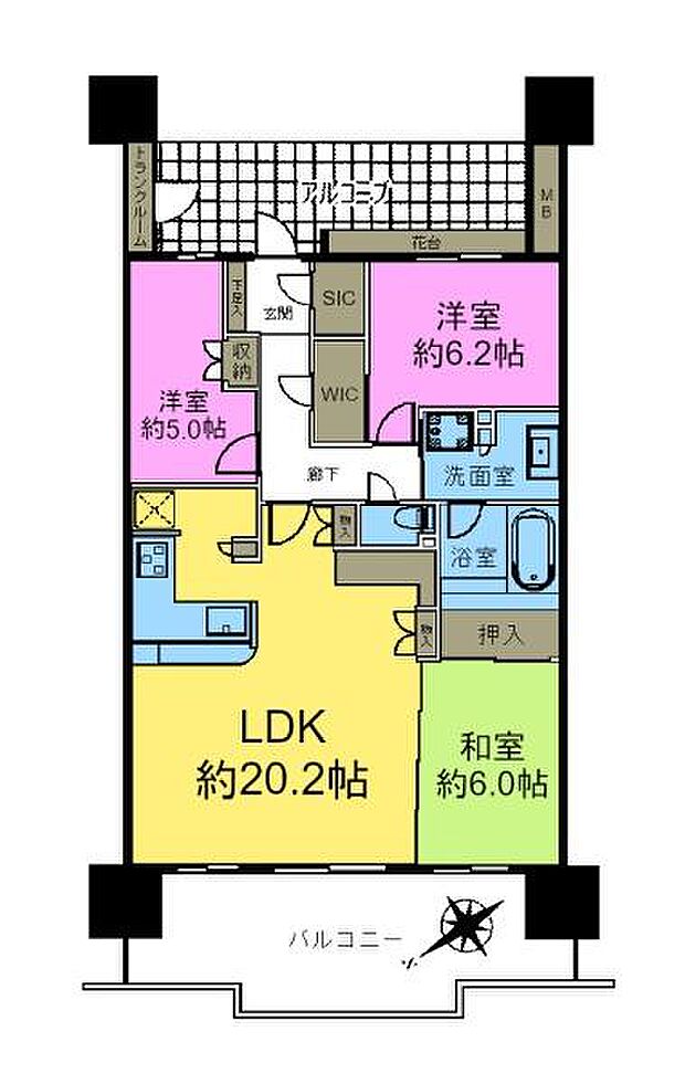 東京ベイスクエア・ミッテ(3LDK) 15階の間取り図