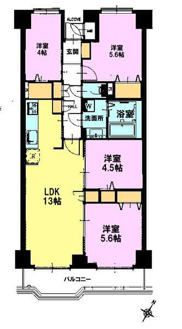 千葉サニータウン(4LDK) 9階の間取り図