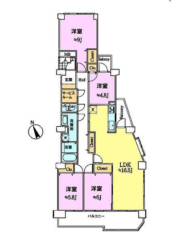 エステスクエア都賀(4SLDK) 1階の間取り図