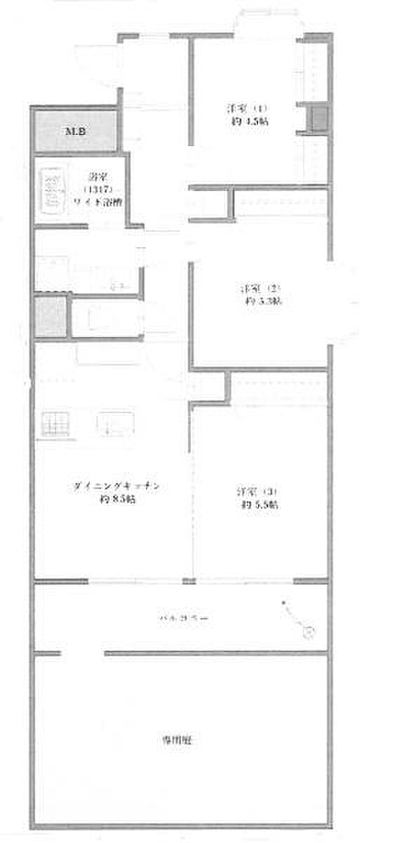 ファミール第一西船橋(3DK) 1階の間取り図