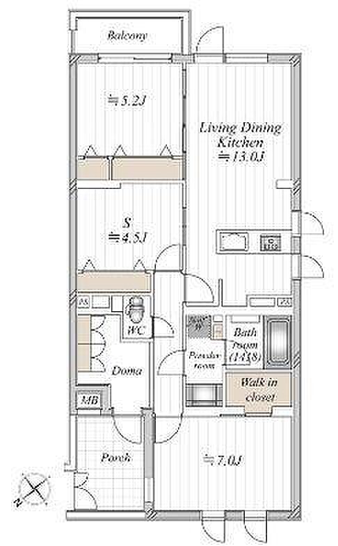 スカーラ学芸大学(2SLDK) 1階の間取り図