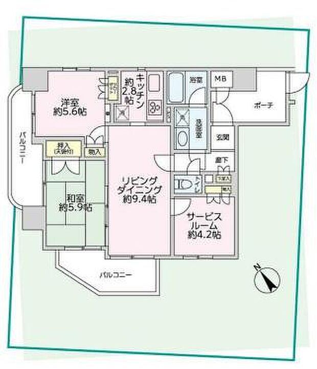マイキャッスル目黒富士見台(2SLDK) 3階の間取り図