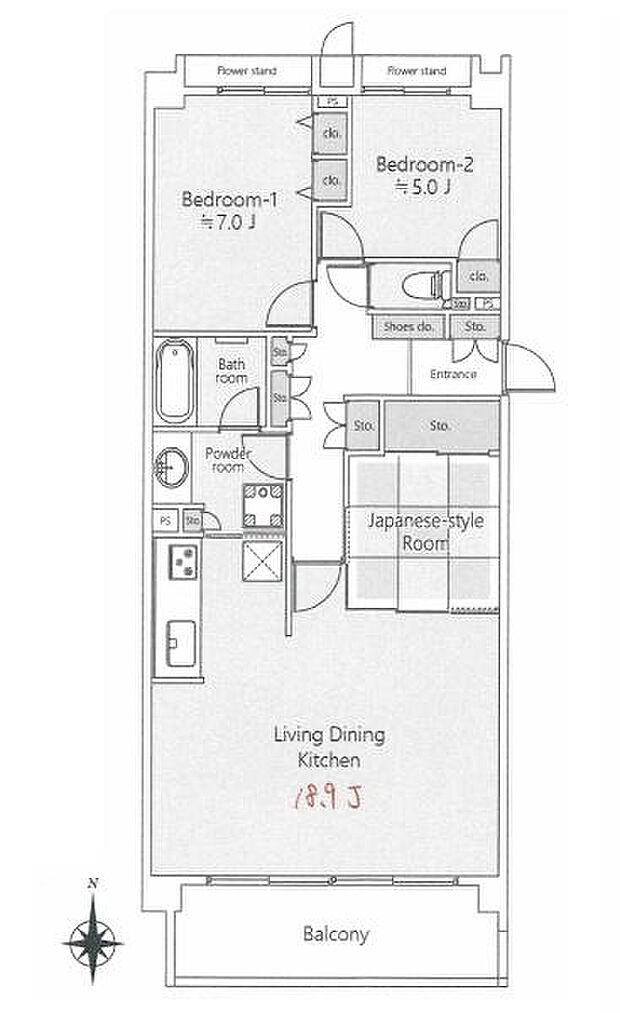 横浜常盤公園ヒルズ(3LDK) 4階の間取り図