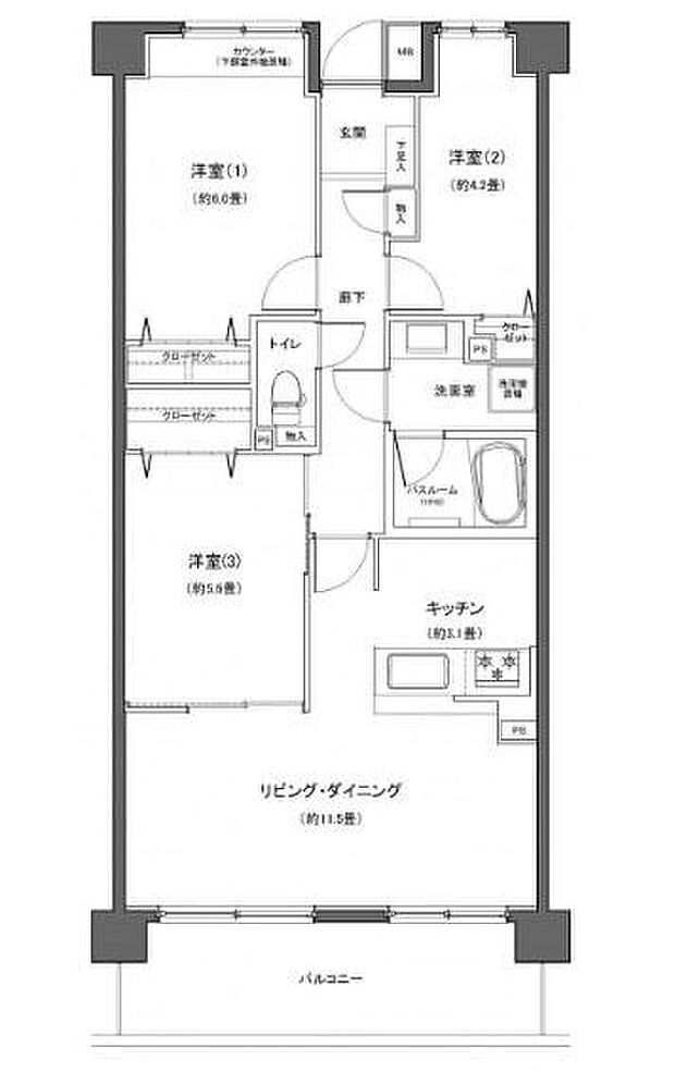 横浜西谷パークホームズの間取り