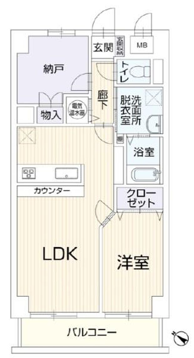 ライオンズマンション片倉町(1SLDK) 4階の間取り図