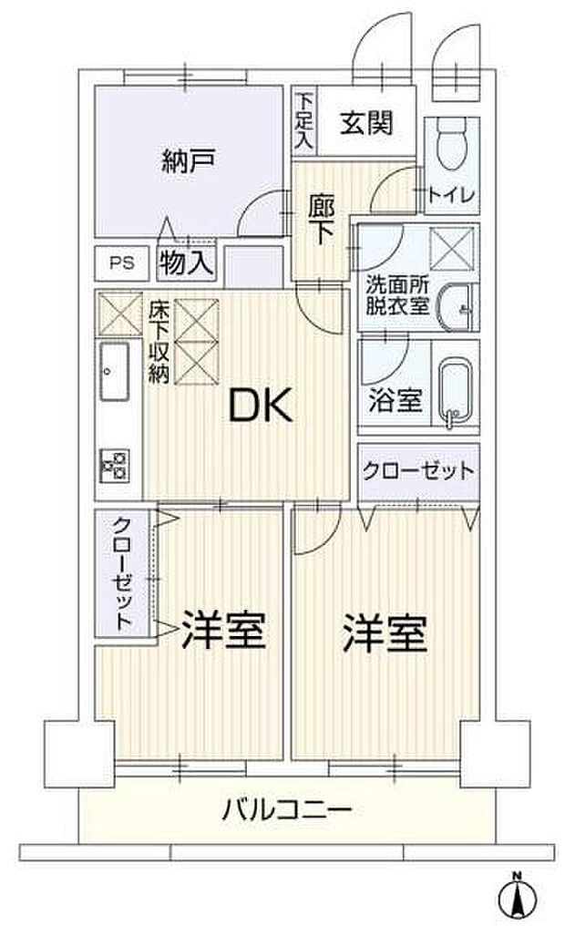 ライオンズマンション大倉山第弐(2SDK) 1階の間取り図