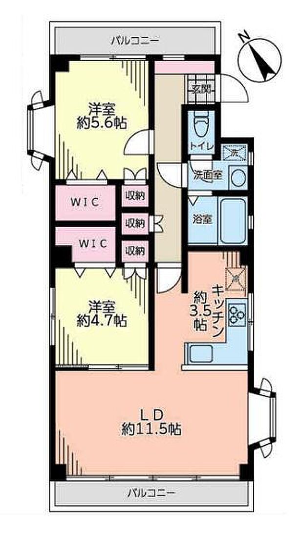 コトーしのはら(2LDK) 4階の間取り図