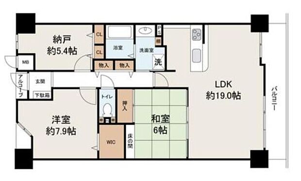 ファミールハイツなかもず(2SLDK) 9階の間取り図