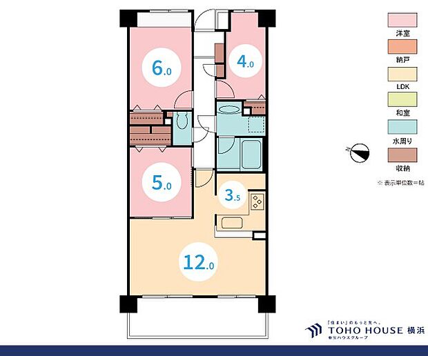 横浜西谷パークホームズ(3LDK) 4階の間取り図