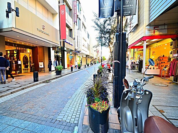 横浜元町商店街　1500m　老舗店舗の重厚な佇まいとおしゃれなショップが混在する楽しいストリート。 