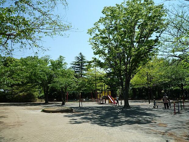 綱島公園　300m　プールやこどもログハウスのある緑豊かな公園です。広場全体が木々に囲まれ街の喧騒を感じない静かさです。 