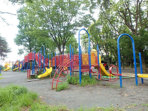 鷺沼公園　800m　大型遊具が豊富で小さなお子様向け。広いグランドや東屋もあり、大人から子供まで楽しめます。 