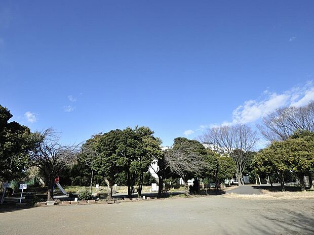 子安台公園　850m　高台の閑静な住宅地に広がる緑豊かな公園。昼間は近隣の子どもたちで賑わいます。 