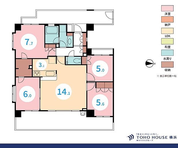 サンクタス戸塚ラフィーネ(4LDK) 5階の間取り図