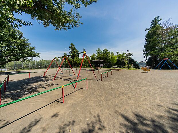 善部町公園　350m　小高い丘の上に整備された公園。お子様が元気に走り回れる広場と遊具があります。 