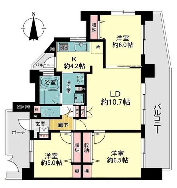 クリオ横浜大口参番館(3LDK) 2階の内観