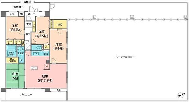 ダイアパレス川口新井宿(4LDK) 4階の間取り図