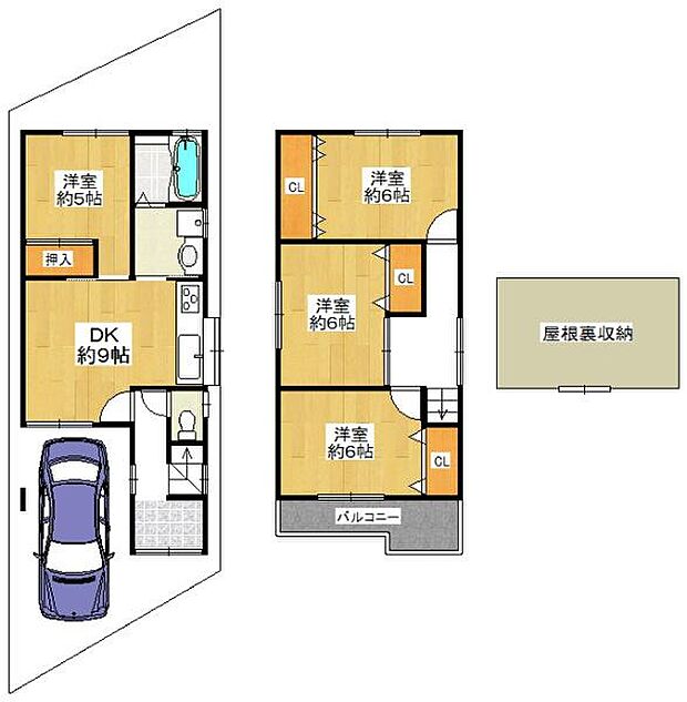 東大阪市大蓮東2丁目(4DK)の内観