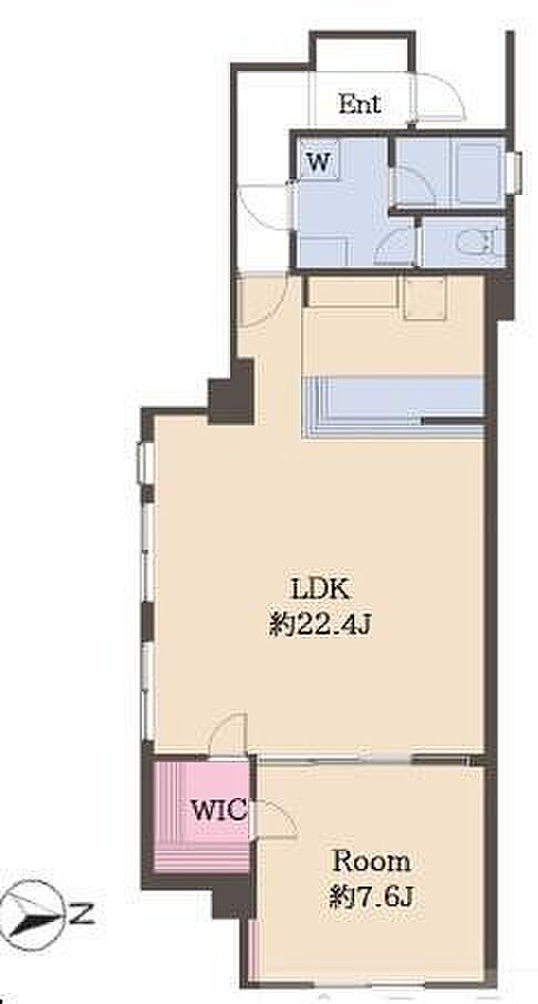 片瀬東映マンション(1LDK) 4階の間取り図