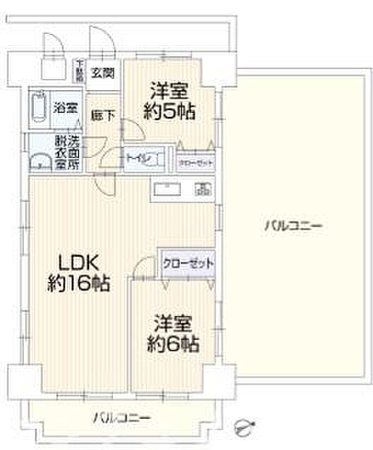 サンハロー湘南台(2LDK) 4階の間取り図