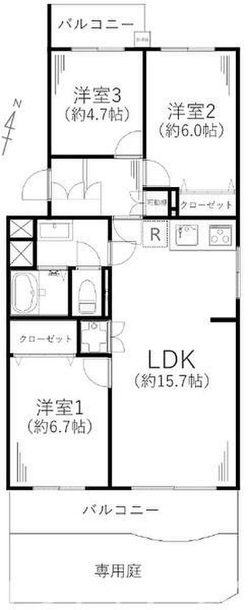 恒陽藤沢マンションB棟の間取り