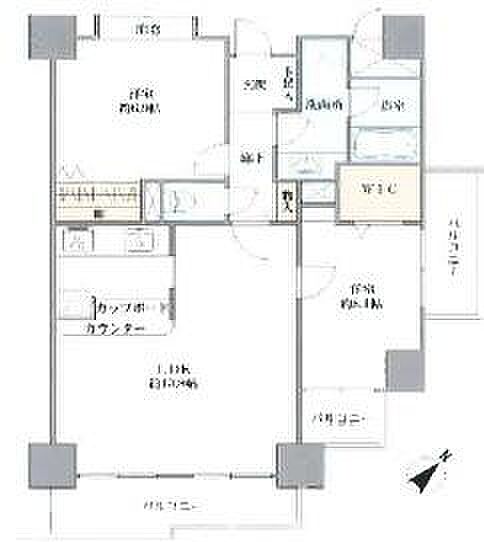 ライオンズプラザ湘南茅ヶ崎(2LDK) 8階の間取り図