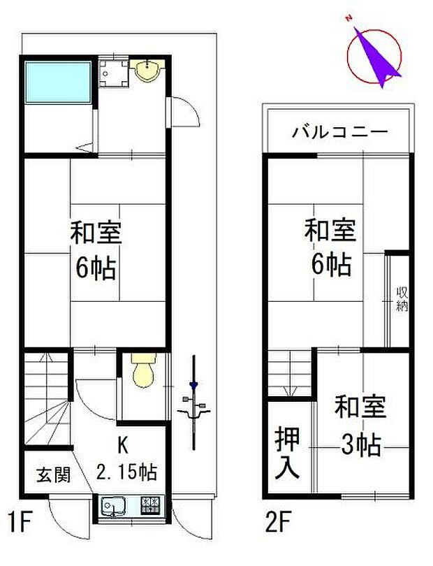 阪急京都線 上牧駅まで 徒歩12分(3K)の内観