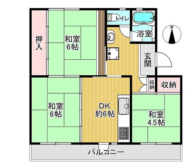 山田池住宅　11号棟(3DK) 4階の内観
