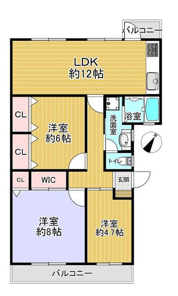 枚方東山住宅1棟(3LDK) 4階の内観