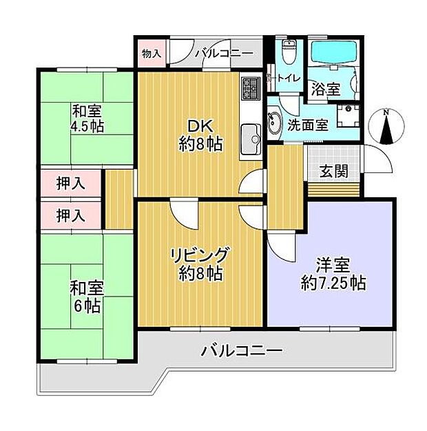 藤阪ハイツ　A6棟(4DK) 4階の内観