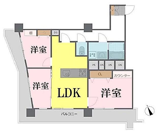 田無マーシャンハイツ(3LDK) 8階の間取り図