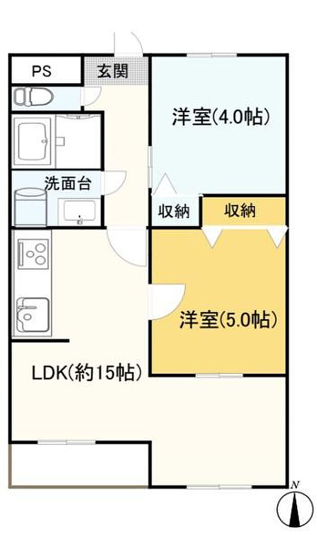 ライオンズマンション東伏見(2LDK) 3階の間取り図