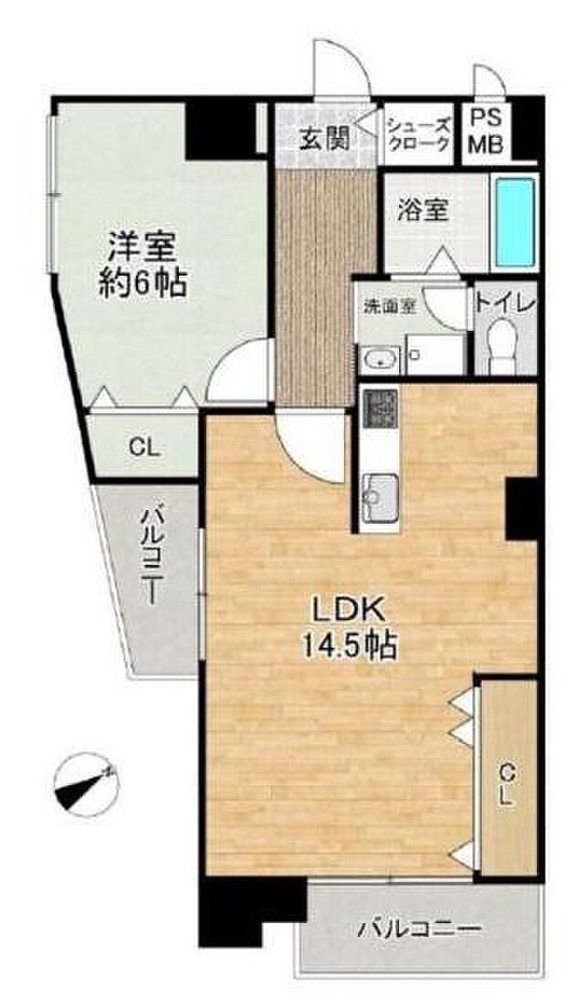 コボリマンション新大阪(1LDK) 7階の内観