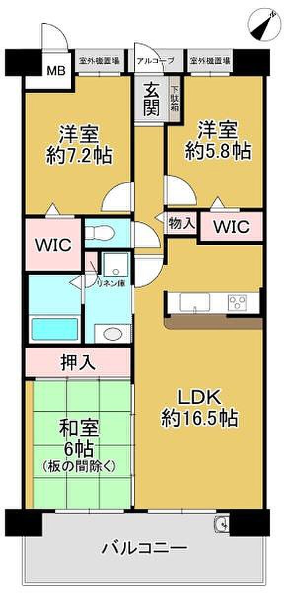 ロイヤルシャトー泉ヶ丘(3LDK) 1階の間取り図
